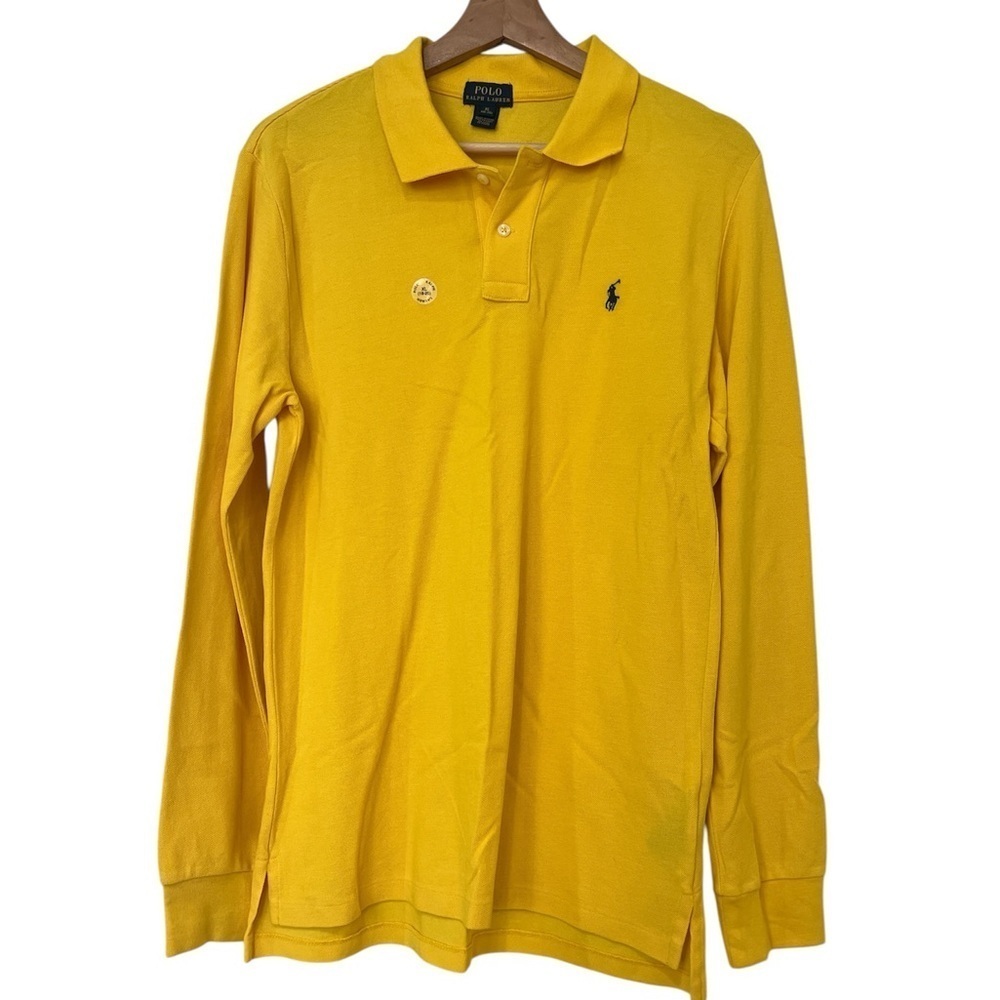 Ralph Lauren Cotton Mesh Long Sleeve Polo Shirt Boys Sz XL 18/20